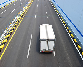 Truck Driving On Highway