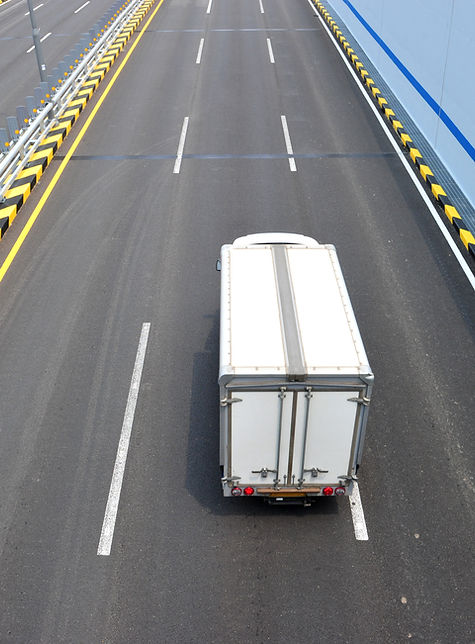 Truck Driving On Highway