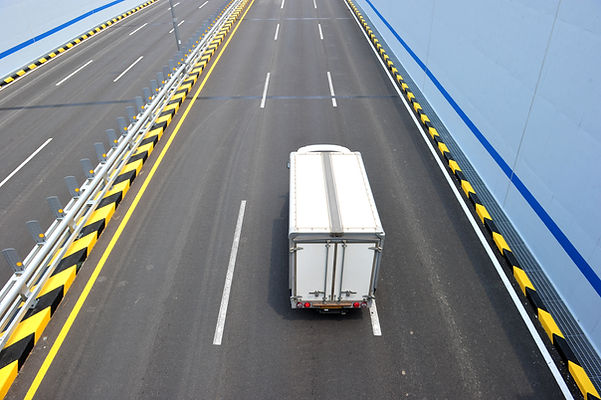 Truck Driving On Highway