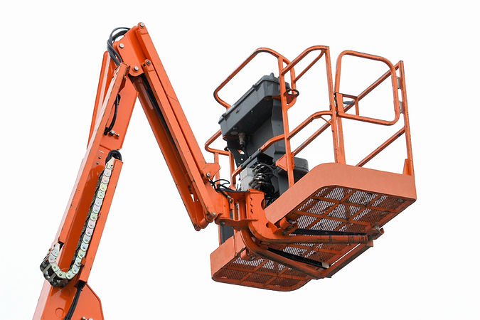 An Orange Mechanical lift - Cherry Picker