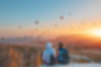 View of Cappadocia's hot air balloons at sunrise, a must-see for travellers to Turkey