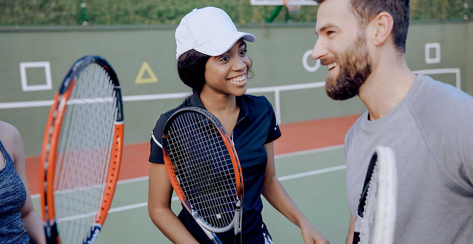 Tennis Players Chatting