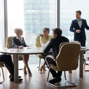 People sitting at the table on a business meeting.