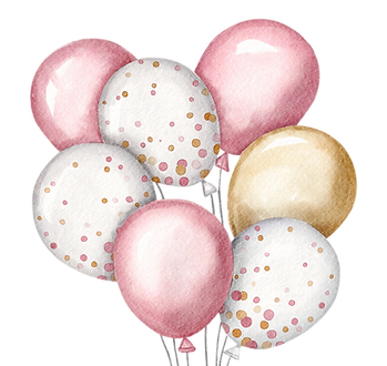 Pink and Gold Balloons