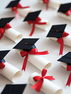 Graduation Caps And Scrolls