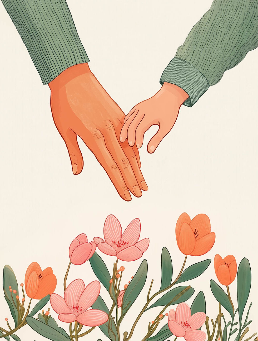 Mains et fleurs