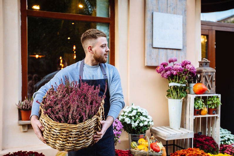 Man Holding Flowers