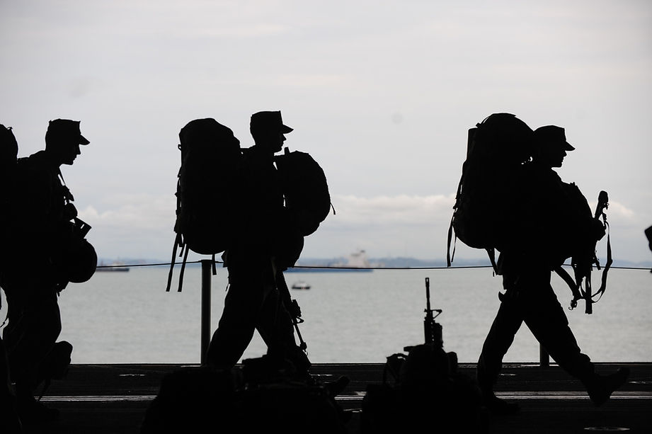 Silhouette of Soldiers