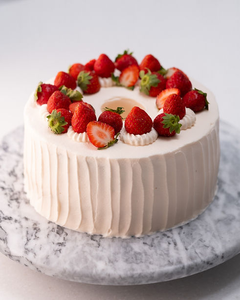 Pastel de fresa de gasa