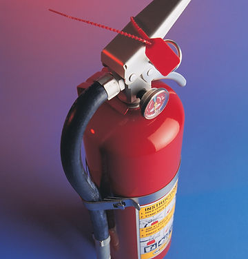 Fire Extinguisher, unused, tag still on handle