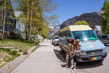 Couple with Camper Van