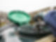 Heating oil delivery, nozzle placed into oil tank to refill - in a residential property