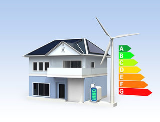 Smart home with energy classification chart