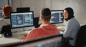 Sesión de codificación en equipo