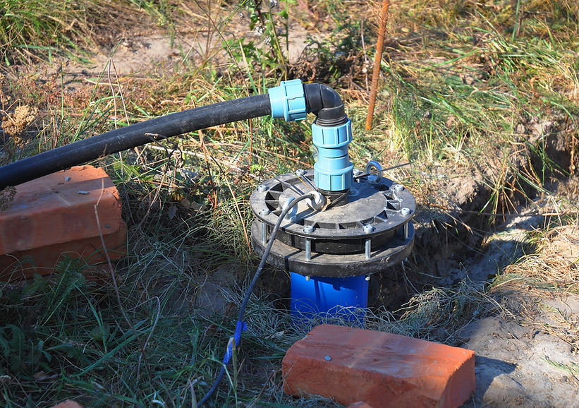 New Installed Water Bore. Pumping air from compressor into from new constructed water bore