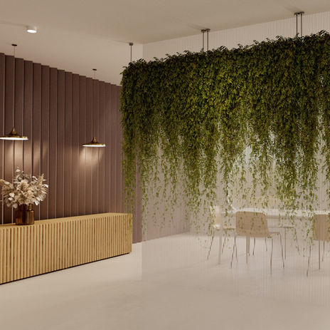 Modernes grünes Interieur