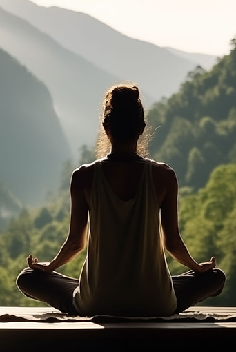 Woman Meditating Outdoors