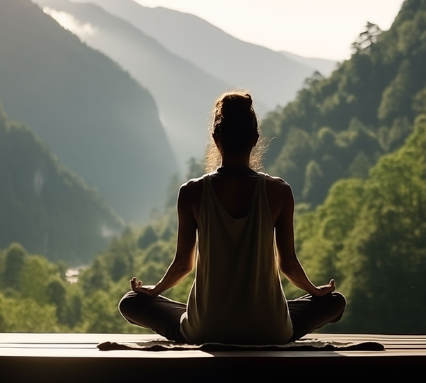 Woman Meditating Outdoors