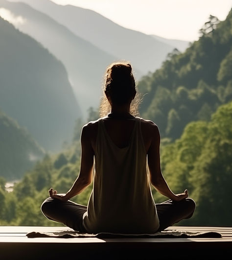 Woman Meditating Outdoors