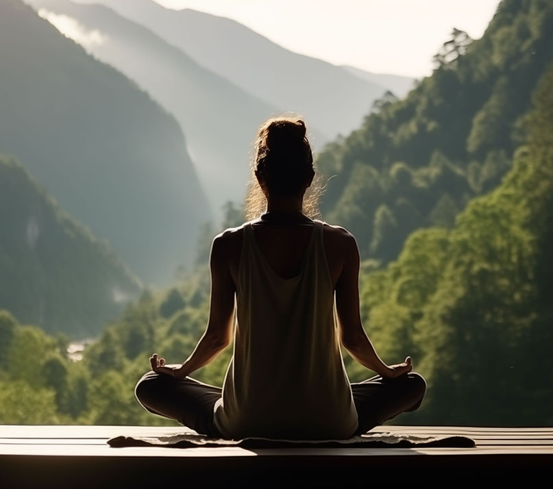 Woman Meditating Outdoors