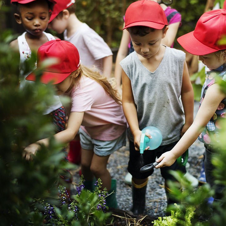 Children Gardening Outdoors