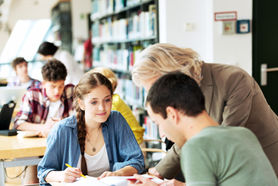 students with professor