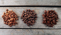 Variedad de granos de café