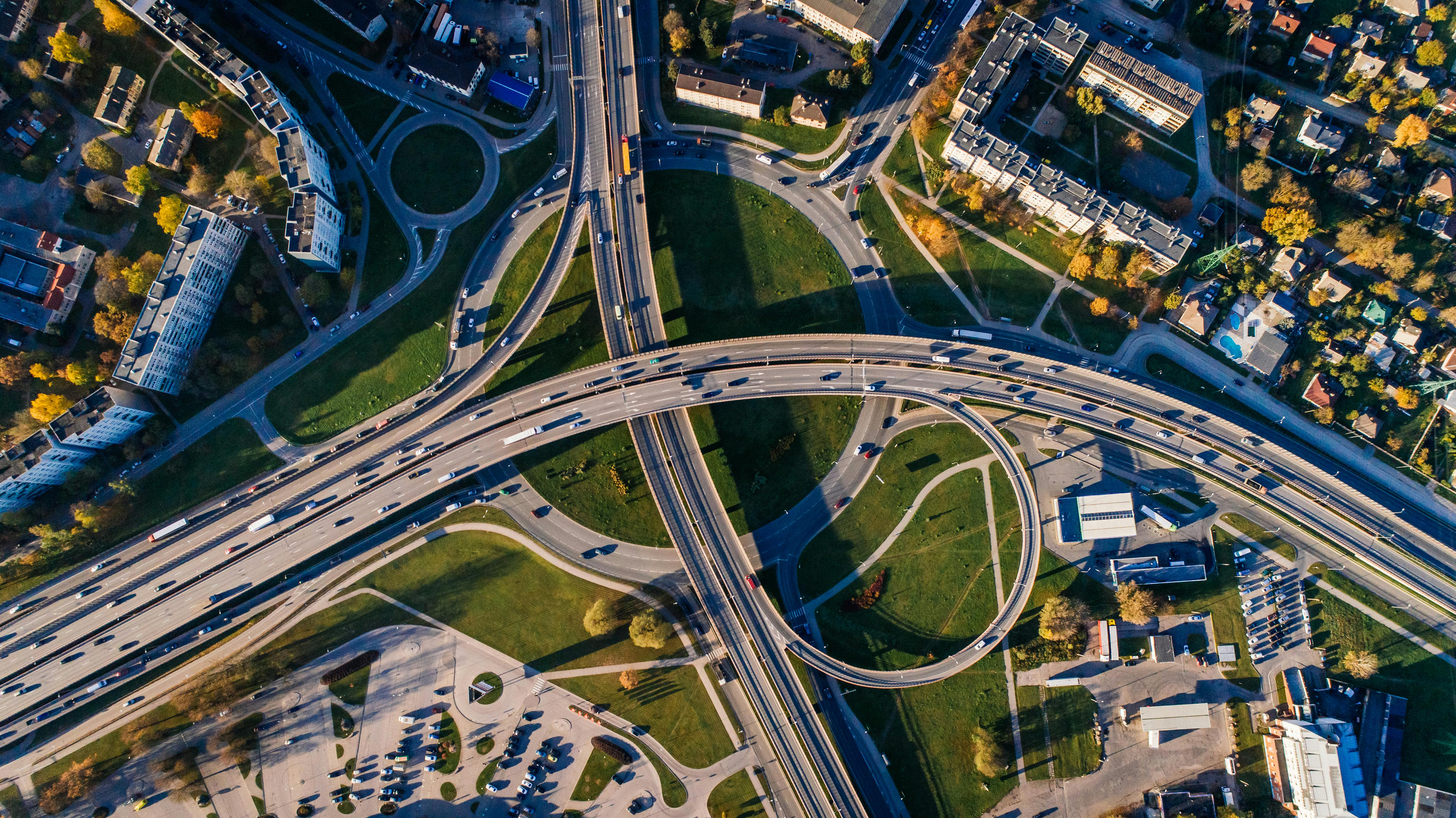 Aerial View Highway Interchange