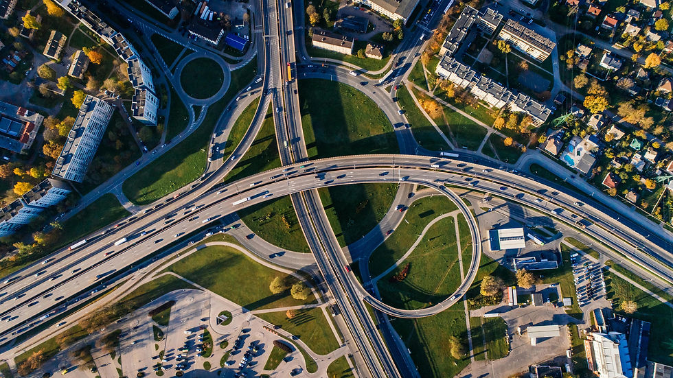 Aerial View Highway Interchange