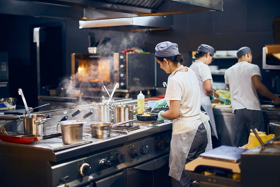Scène de cuisine professionnelle