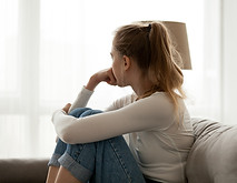 Sad on Couch