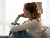 Sad on Couch