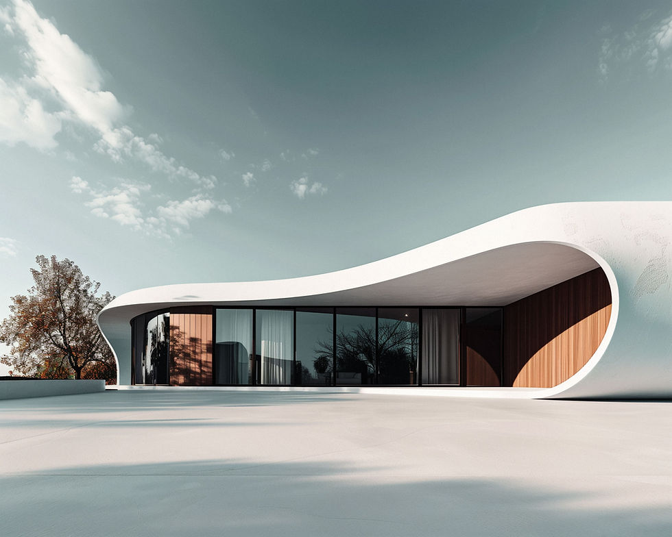 Casa moderna com curvas