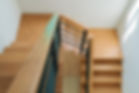 High-angle view of wooden staircase