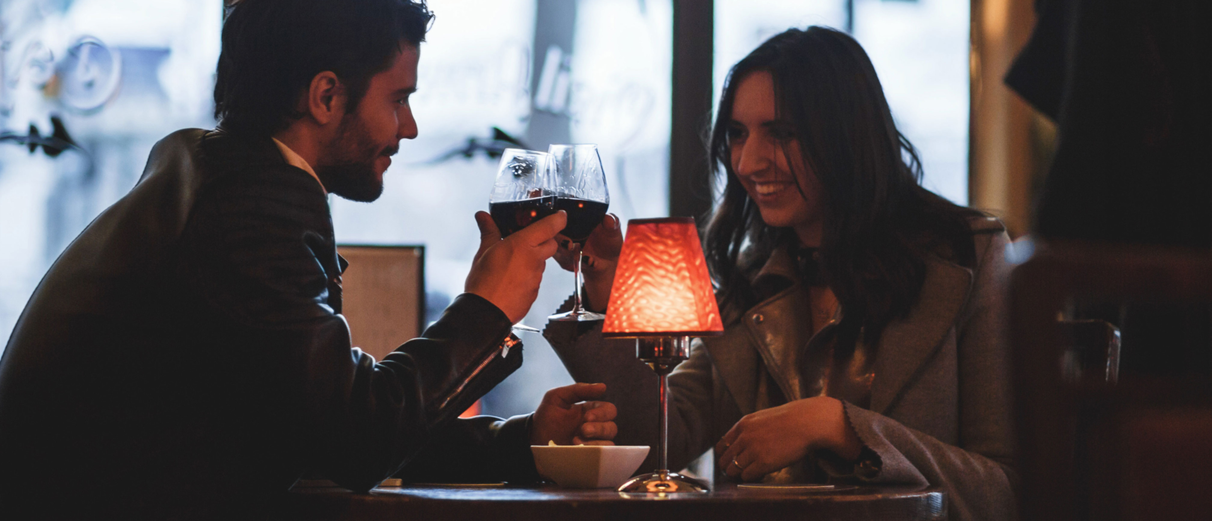 man and woman on a date