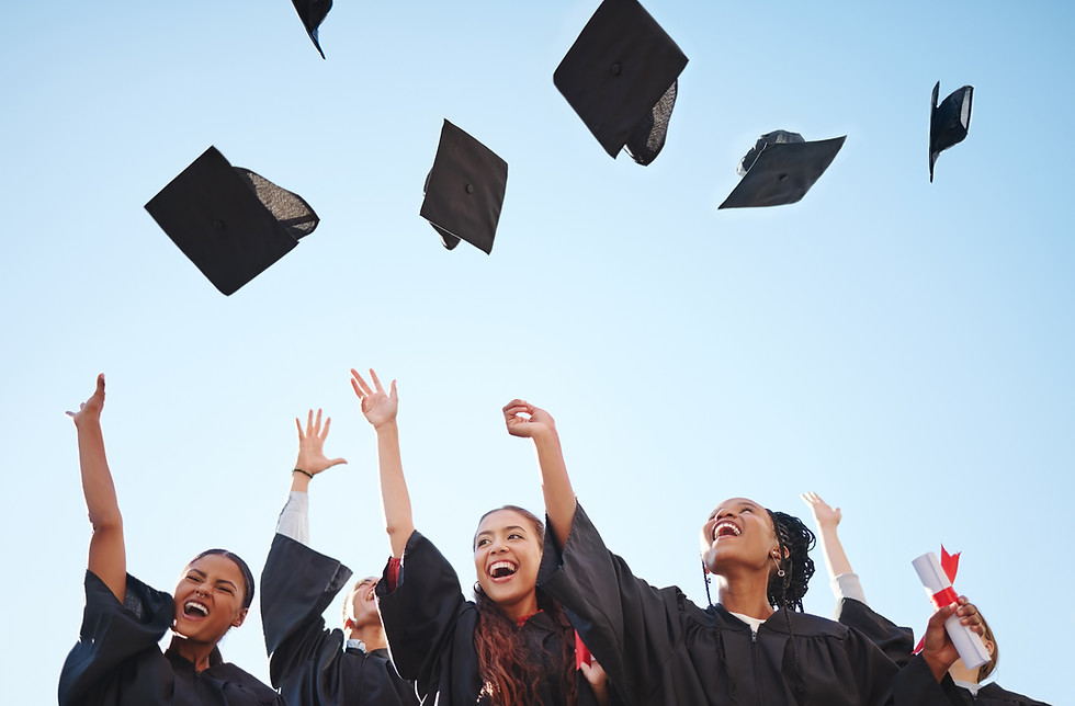 Graduates Tossing Hats