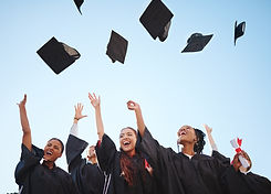 Graduates Tossing Hats