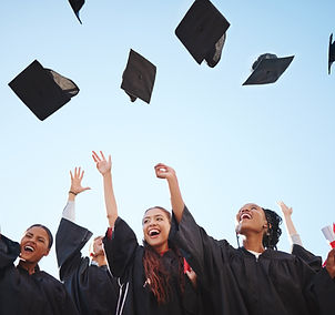 Graduates Tossing Hats