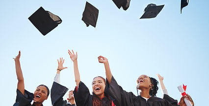 Graduates Tossing Hats