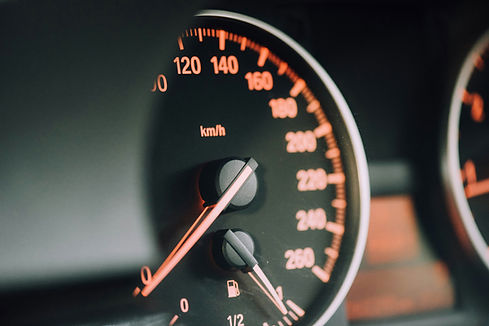 Car speedometer close-up