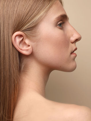 Women showing side of her face