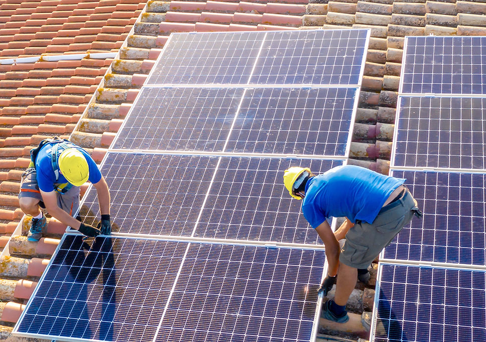 A instalação do painel solar