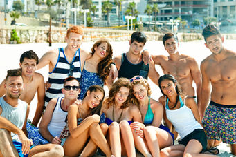 Amigos en la playa