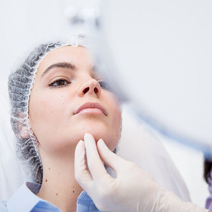 Woman after a treatment at beautician.