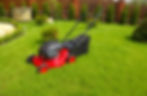 Lawn mower in the garden