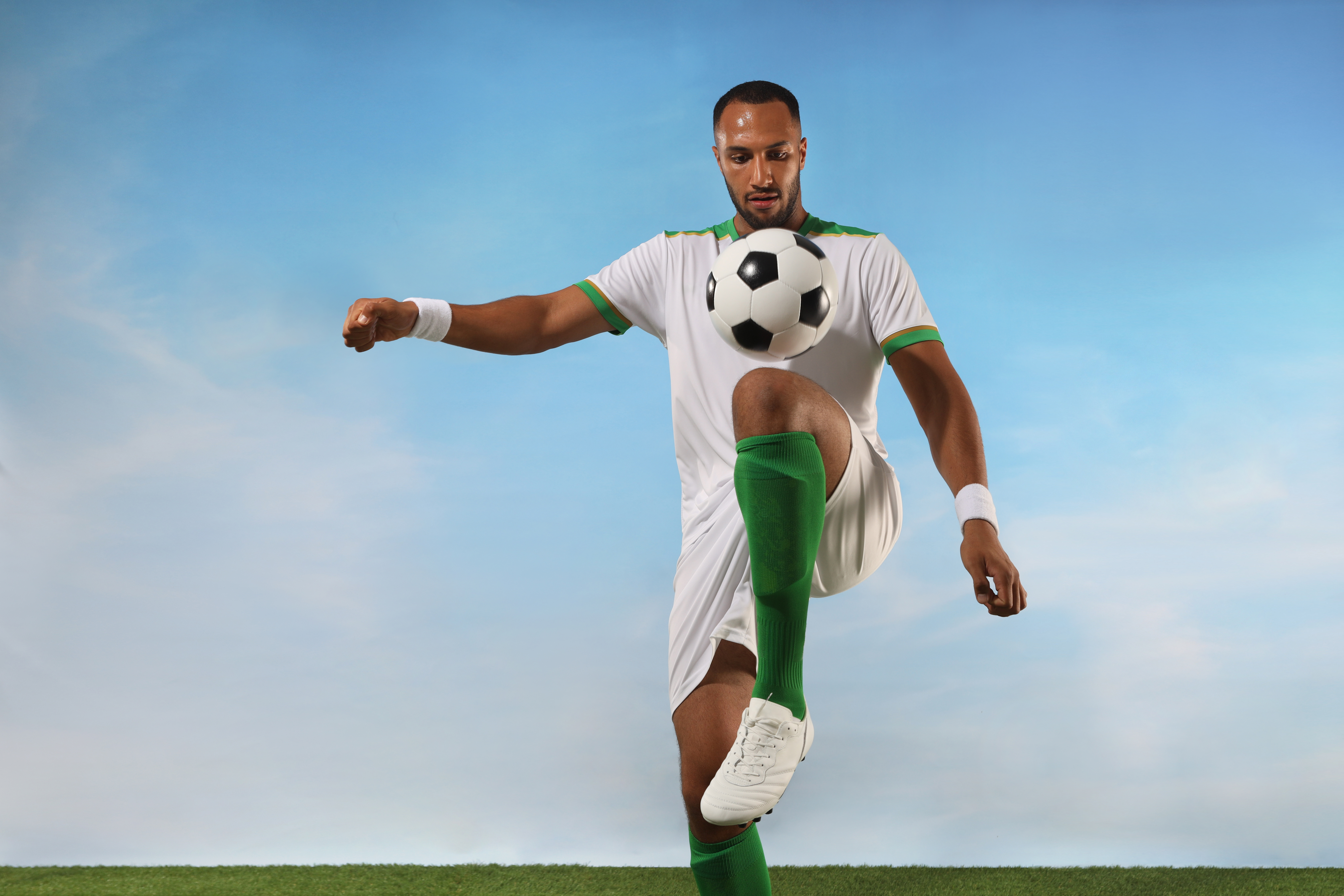Football on the pitch