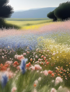 Colorful Flower Field