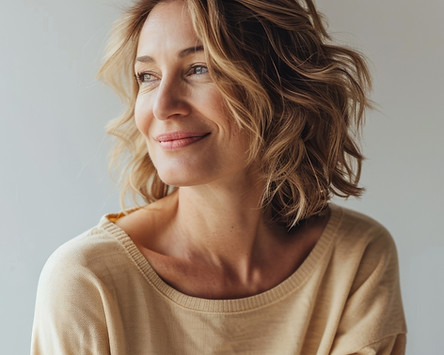 Woman Smiling Relaxedly