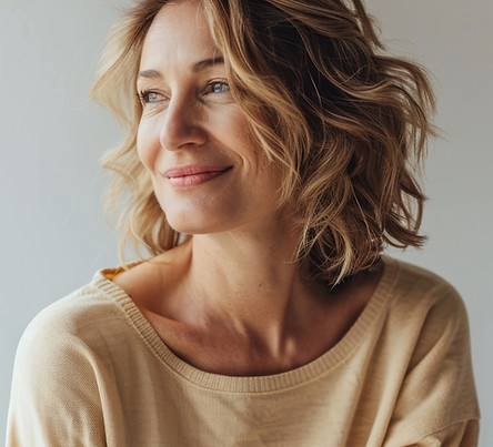 Woman Smiling Relaxedly