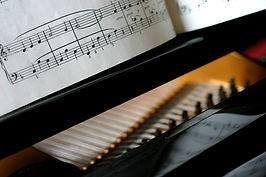 music notes on piano